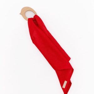 Cherry - Linen + Maple Ring Teether