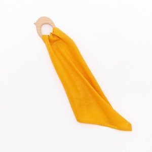 Clementine - Linen + Maple Ring Teether